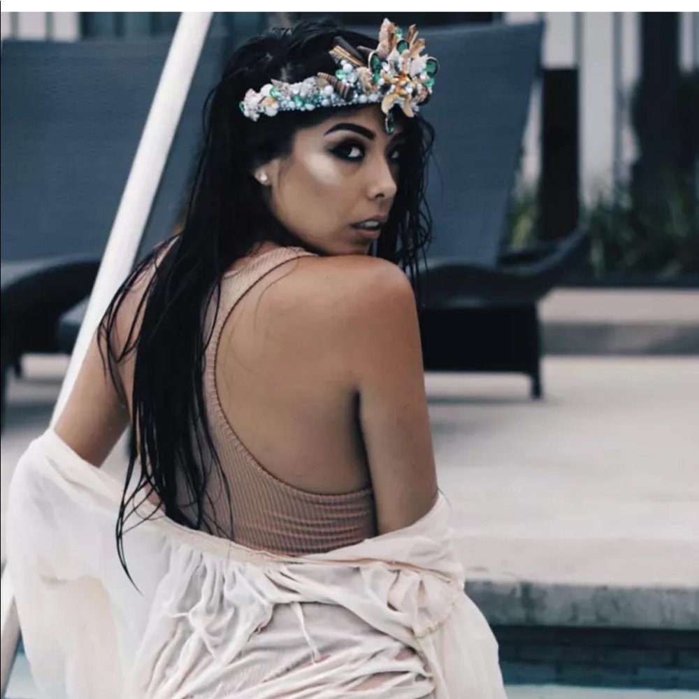 Handmade large shell starfish beach mermaid boho bridal editorial crown